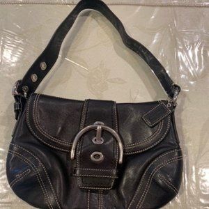 Coach black leather hobo bag purse